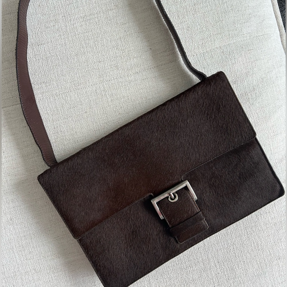 Prada vintage archive brown pony hair shoulder bag